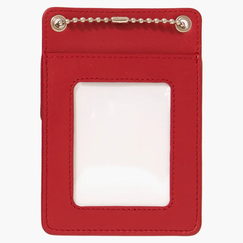Porta ID in pelle suprema + portafoglio rosso