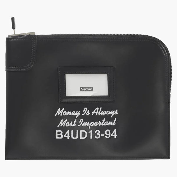 Supreme Leather Money Bag Black