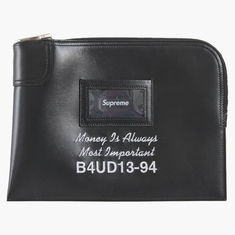 Supreme Leather Money Bag (fw25) Black