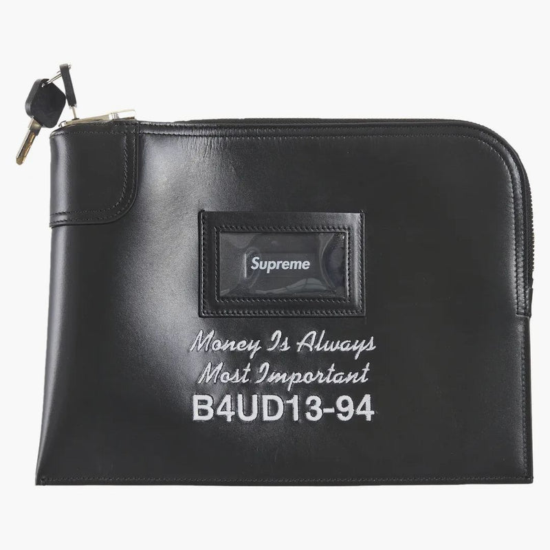 Supreme Leather Money Bag (fw25) Black