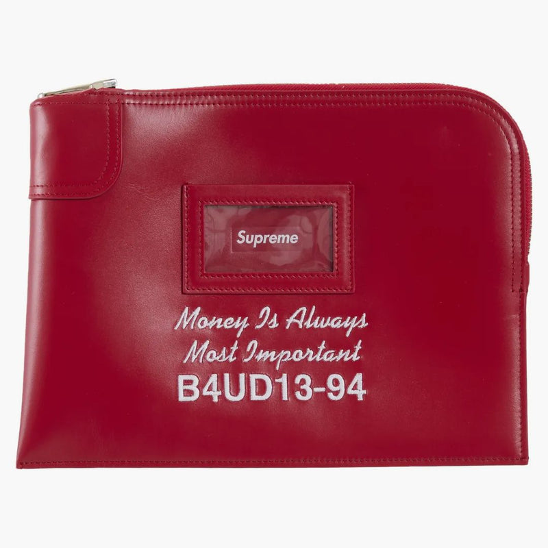 Supreme Leather Money Bag (fw25) Red