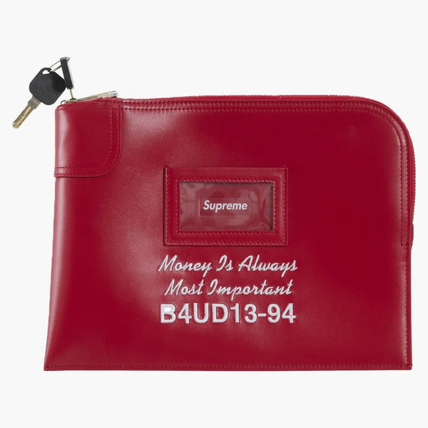 Supreme Leather Money Bag (fw25) Red