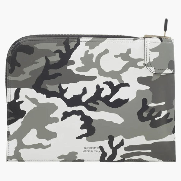 Supreme Leather Money Bag Snow Camo