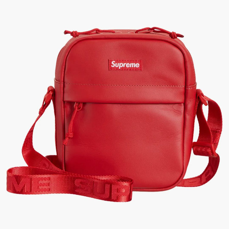Supreme Leather Shoulder Bag Red