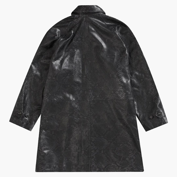 Trench di serpenti in pelle suprema nero