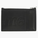 Supremo de la tarjeta de cuero con cremallera negra