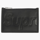 Supremo de la tarjeta de cuero con cremallera negra