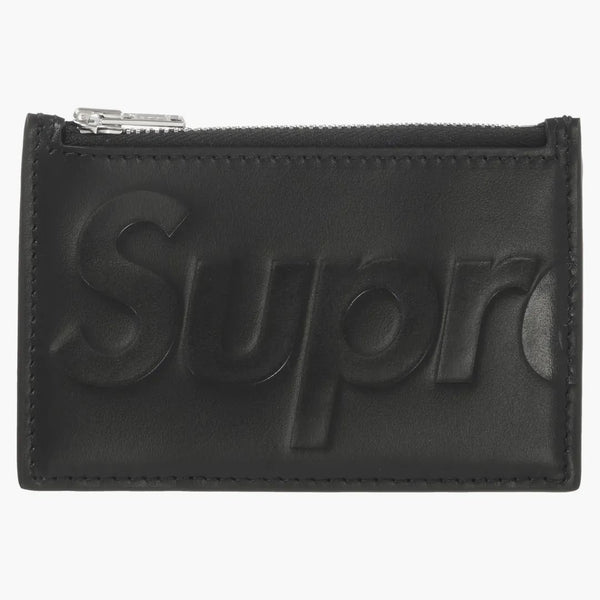 Supreme Leather Zip Card Holder Black