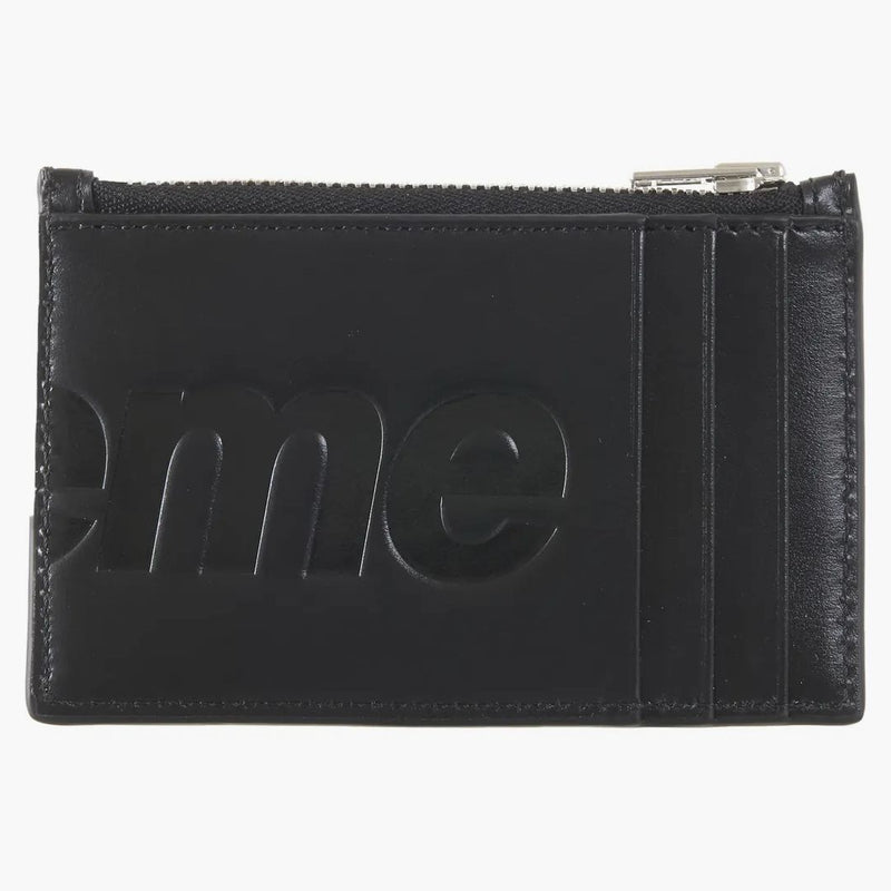 Supreme Leather Zip Card Holder (fw25) Black