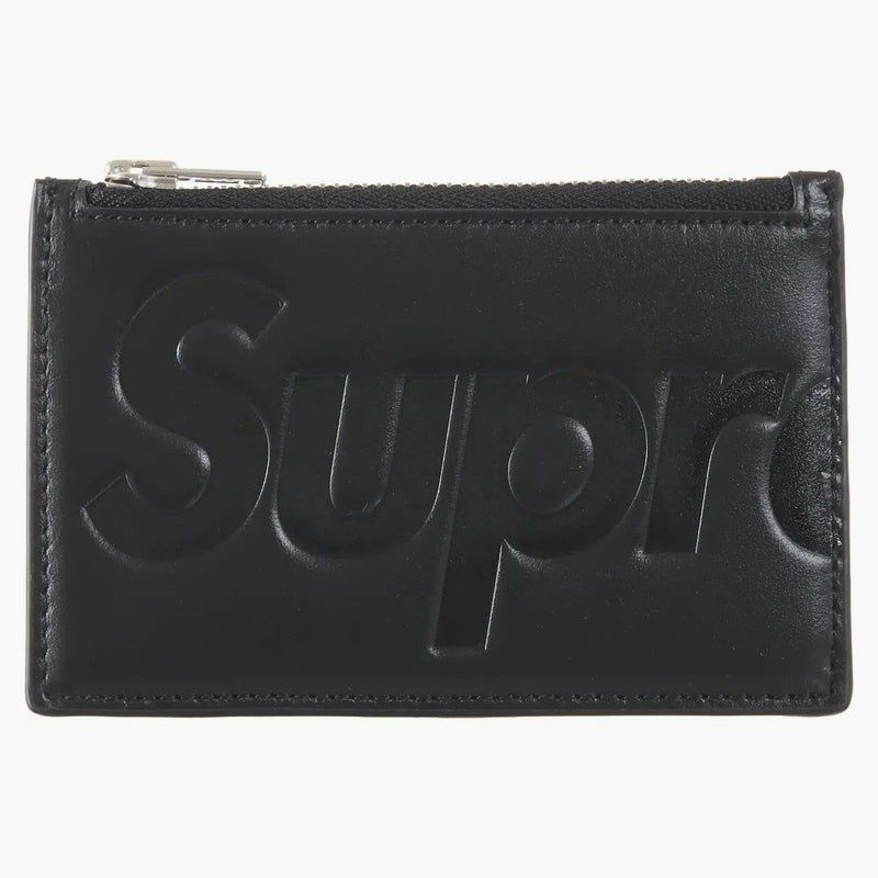 Supreme Leather Zip Card Holder (fw25) Black