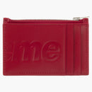Supreme Leather Zip Card Holder Red