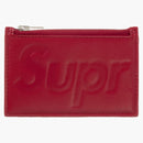 Supreme Leather Zip Card Holder Red