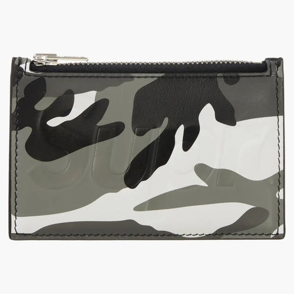 Supreme Leather Zip Card Holder Snow Camo