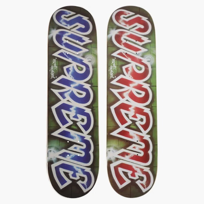 Set blu/rosso supremo Lee Quinones Logo Skateboard Blue/Red Set