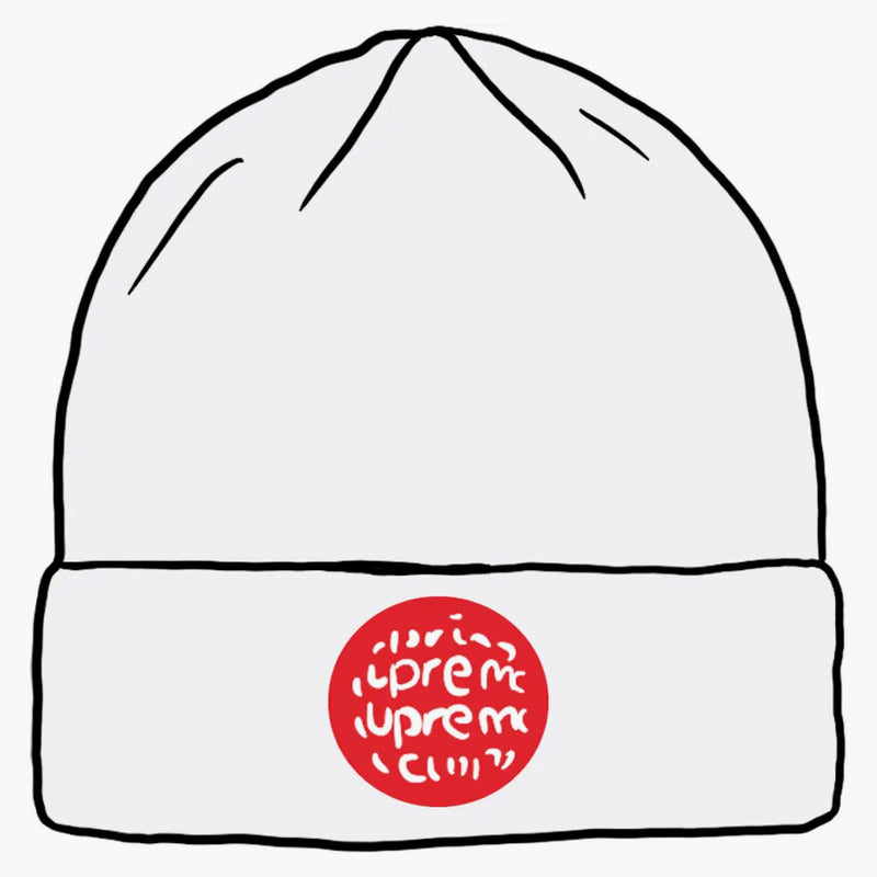 Supreme Lenticular Patch Beanie White