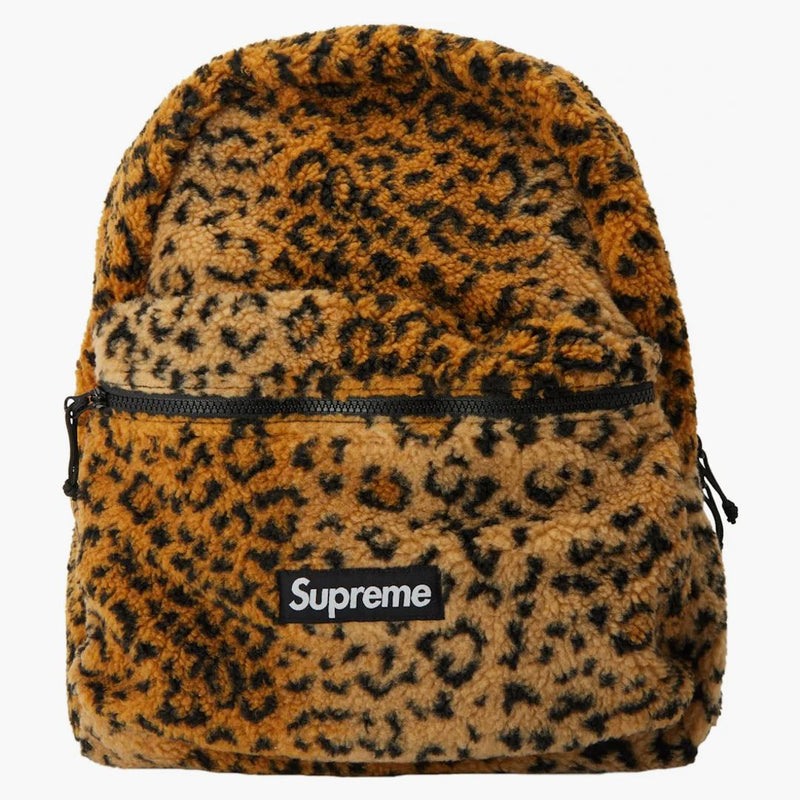 Supreme Leopard Fleece Backpack Yellow