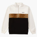 Supreme Leopard Panel Half Zip Sweatshirt White