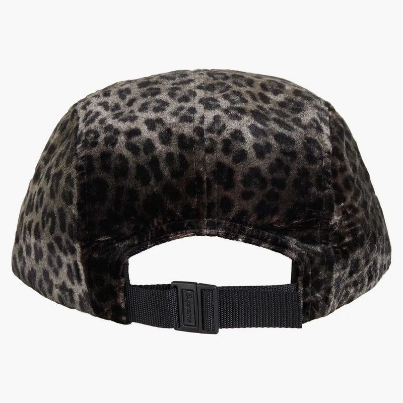 Supreme Leopard Velvet Camp Cap Black