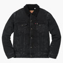 Supreme Levi's Bleached Sherpa Trucker Jacket Black