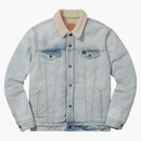 Supreme Levi's Bleached Sherpa Trucker Jacket Blue