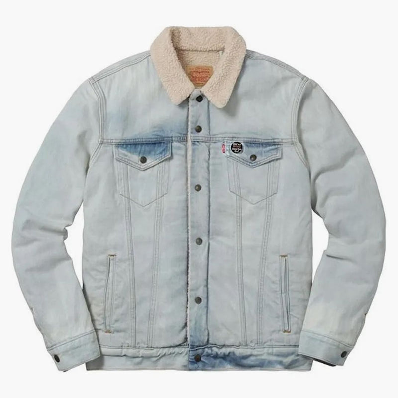 Bleached Sherpa Trucker Bunda Blue Blue