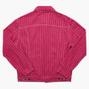 Supreme Levi's Pinstripe Trucker Jacket (with pin) Magenta Stripe