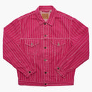Supreme Levi's Pinstripe Trucker Jacket (with pin) Magenta Stripe