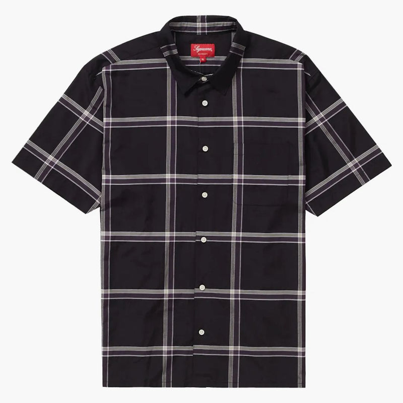 Nejvyšší lehká kostkovaná košile S/S Black