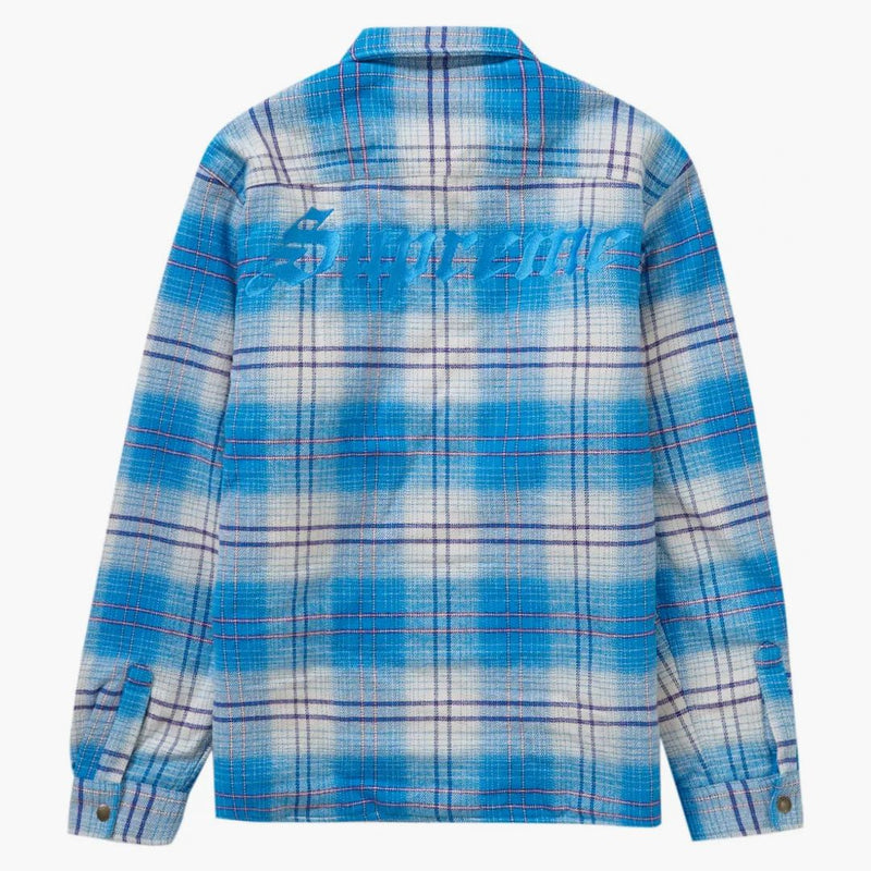 Camicia a scatto di flanella allineata suprema blu