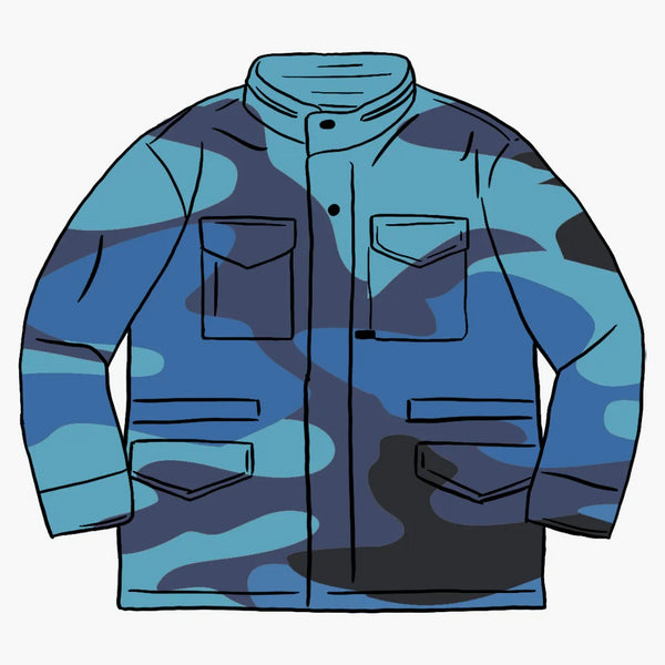 Giacca blu m-65 logo supremo m-65