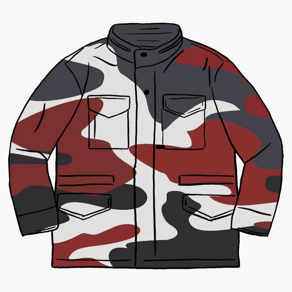 Supreme Logo Camo M-65 Jacket Red