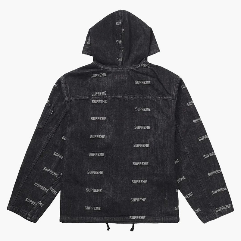 Supreme Logo Denim Turnout Jacket Black