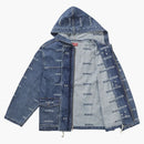 Supreme Logo Denim Turnout Jacket Blue