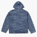 Supreme Logo Denim Turnout Jacket Blue