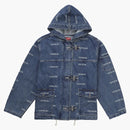 Supreme Logo Denim Turnout Jacket Blue