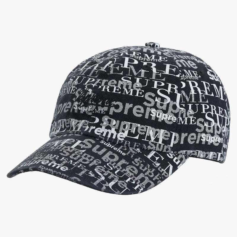 Supreme Logo Mönster 6-panel svart