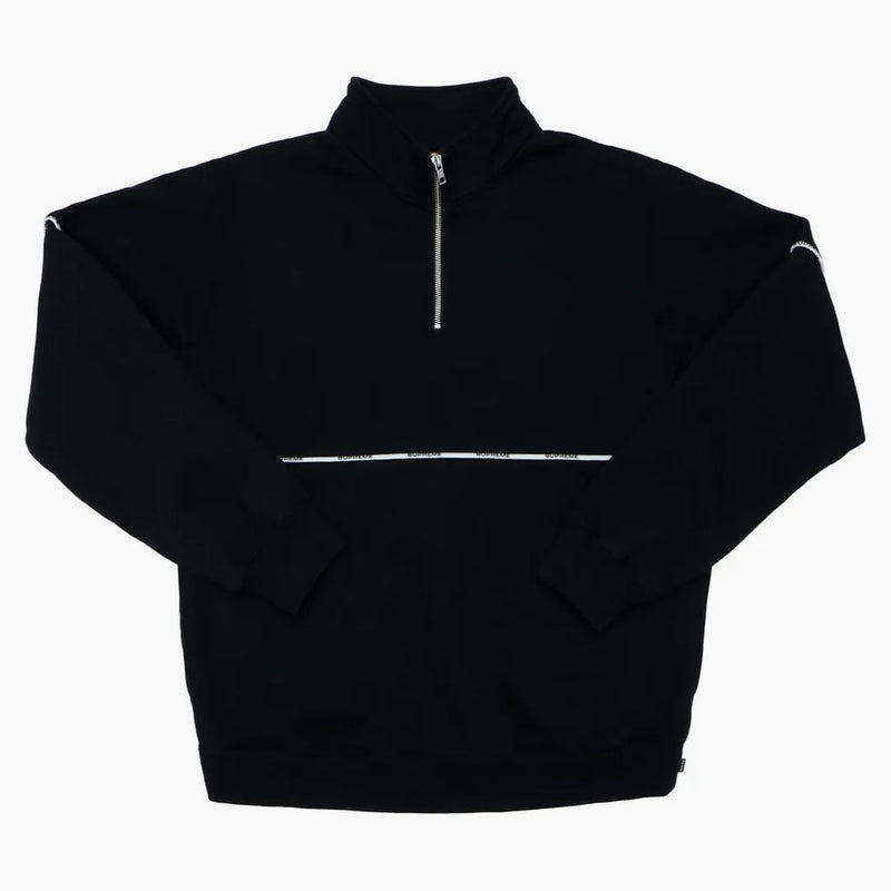 Nejvyšší logo potrubí půl mikiny na zip černé