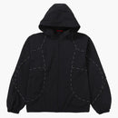 Supreme Logo Piping Hooded Track Jacket Black