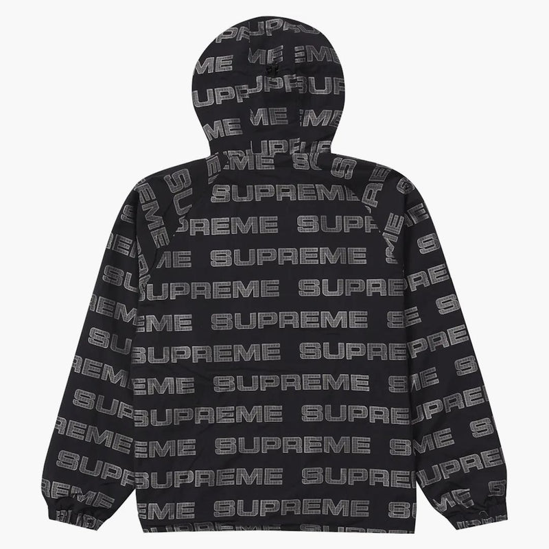 Supreme Logo Ripstop Hooded Track Jacket Black