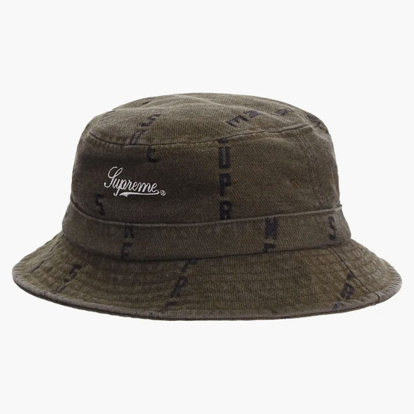Supreme Logo Stripe Jacquard Denim Crusher Brown