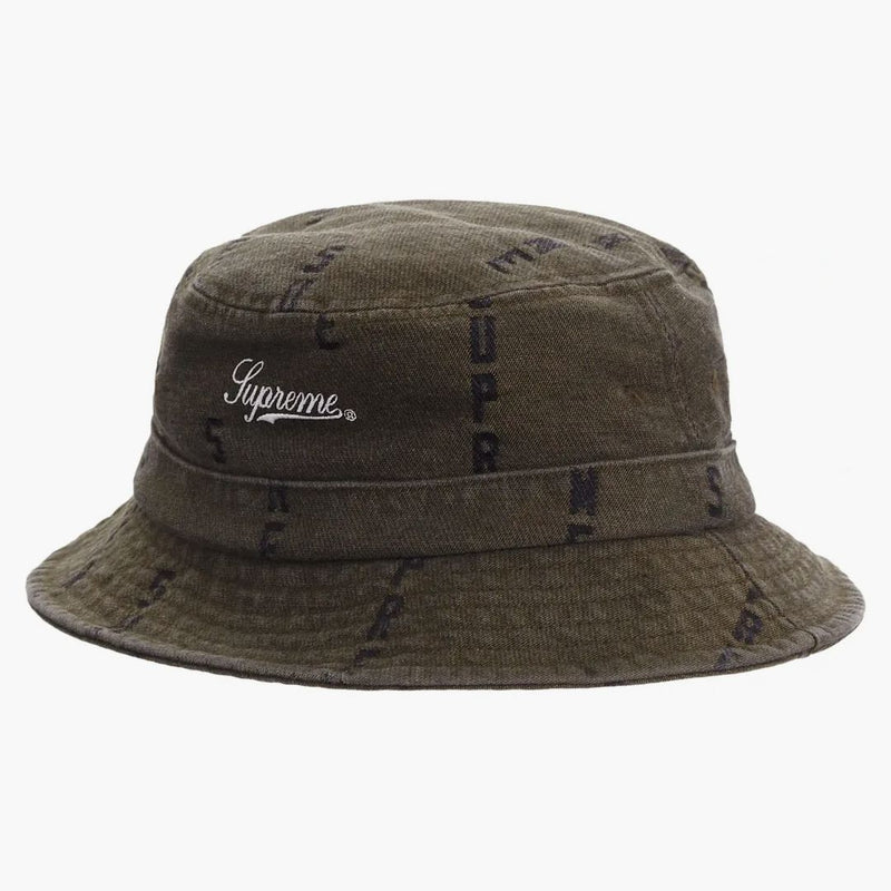 Supreme Logo Stripe Jacquard Denim Crusher Brown