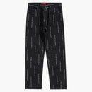 Supreme Logo Stripe Jacquard Regular Jean Black