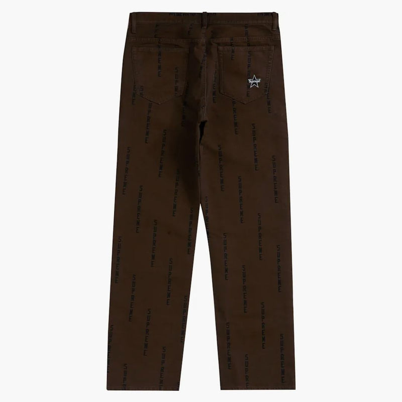 Nejvyšší logo Stripe Jacquard pravidelný Jean Brown