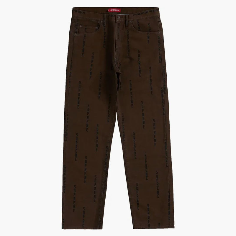 Nejvyšší logo Stripe Jacquard pravidelný Jean Brown