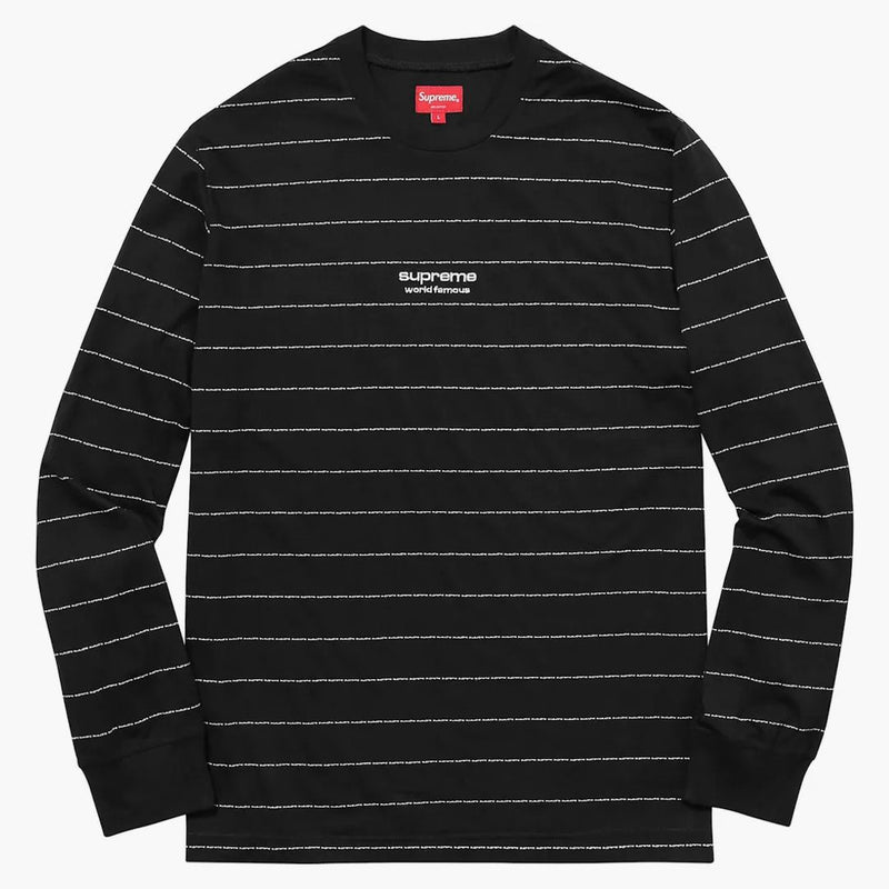 Supreme Logo Stripe L/s Top Black