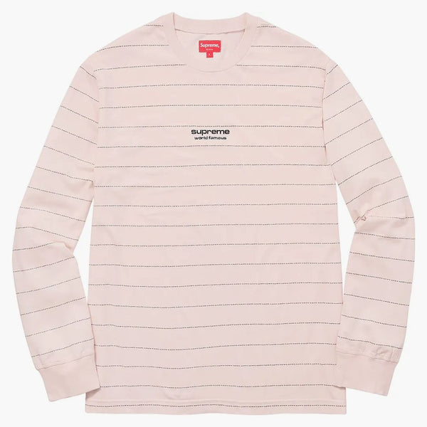 Supreme Logo Stripe L/s Top Pale Peach