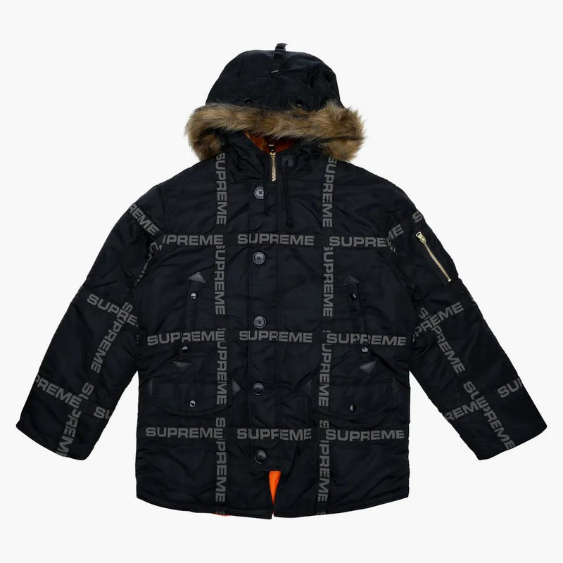 Supreme Logo Tape N-3b Parka Black