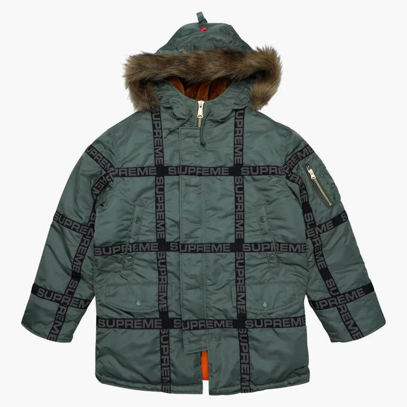 Supremo logo nastro n-3b parka olive