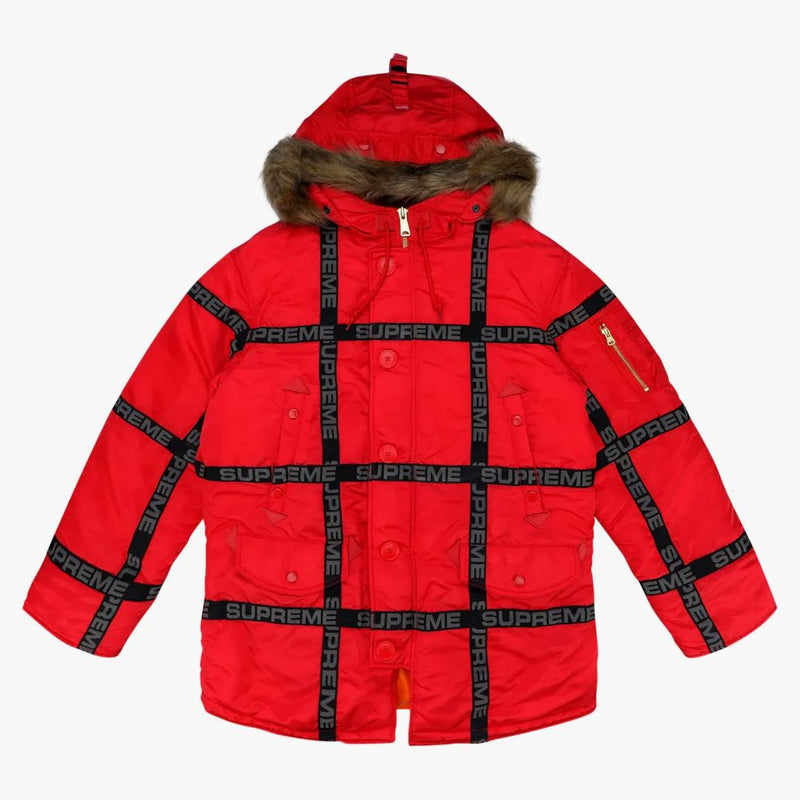 Supreme Logo Tape N-3B Parka Red
