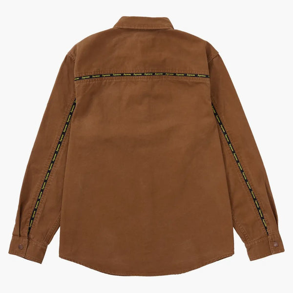Supreme Logo Taping Work Shirt Brown